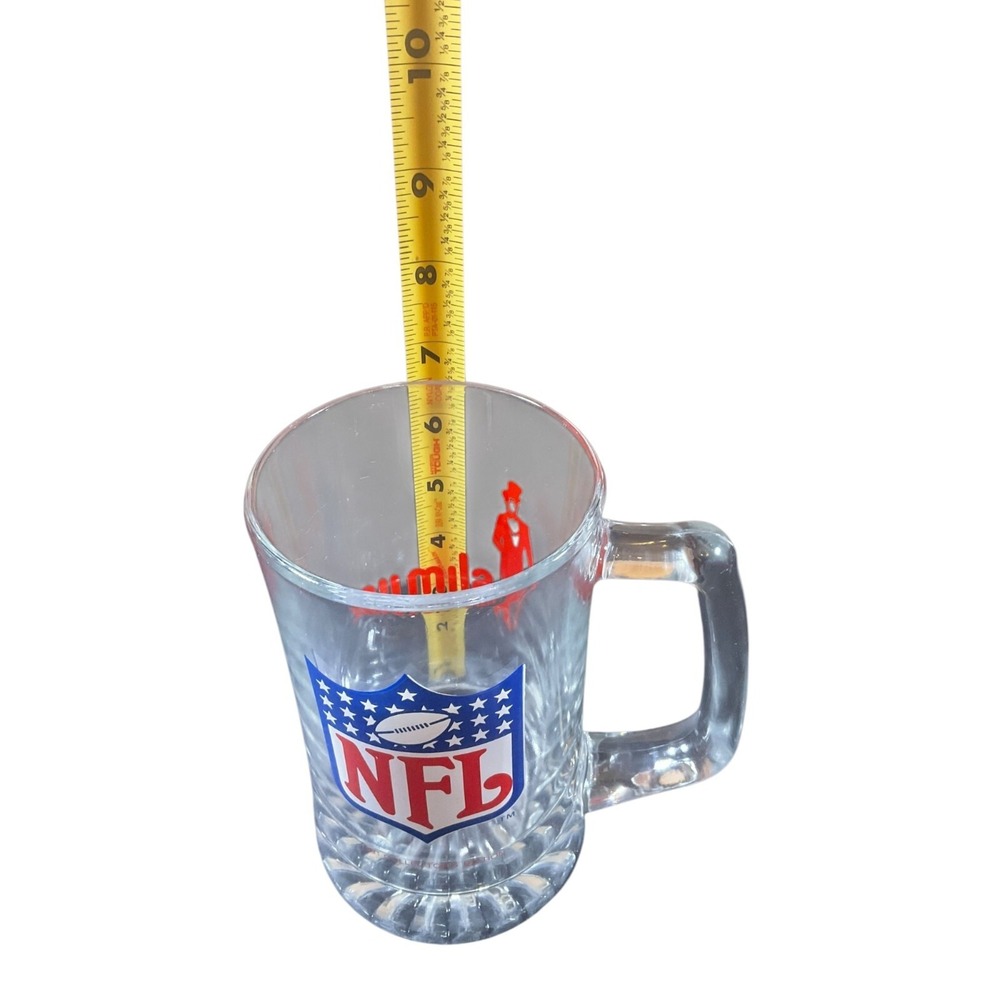 NFL Logo Slim Jim Beer Mug Glass Stein Heavy Collectors Edition 32oz VTG 1990's - Picture 7 of 7